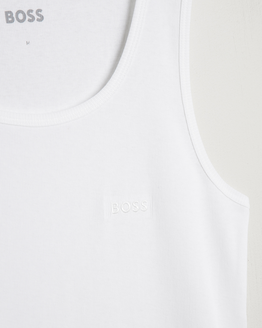 BOSS BLACK 3-Pack Ribbed Tank Top White
