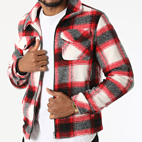 Surchemise Carreaux KD652 Noir Blanc Rouge
