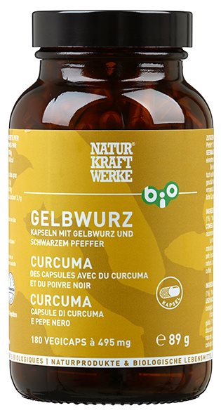 NATURKRAFTWERKE Gelbwurz mit Pfegger Vegicaps à 495mg<br>180 Stück, Kapsel, Bio/kbA