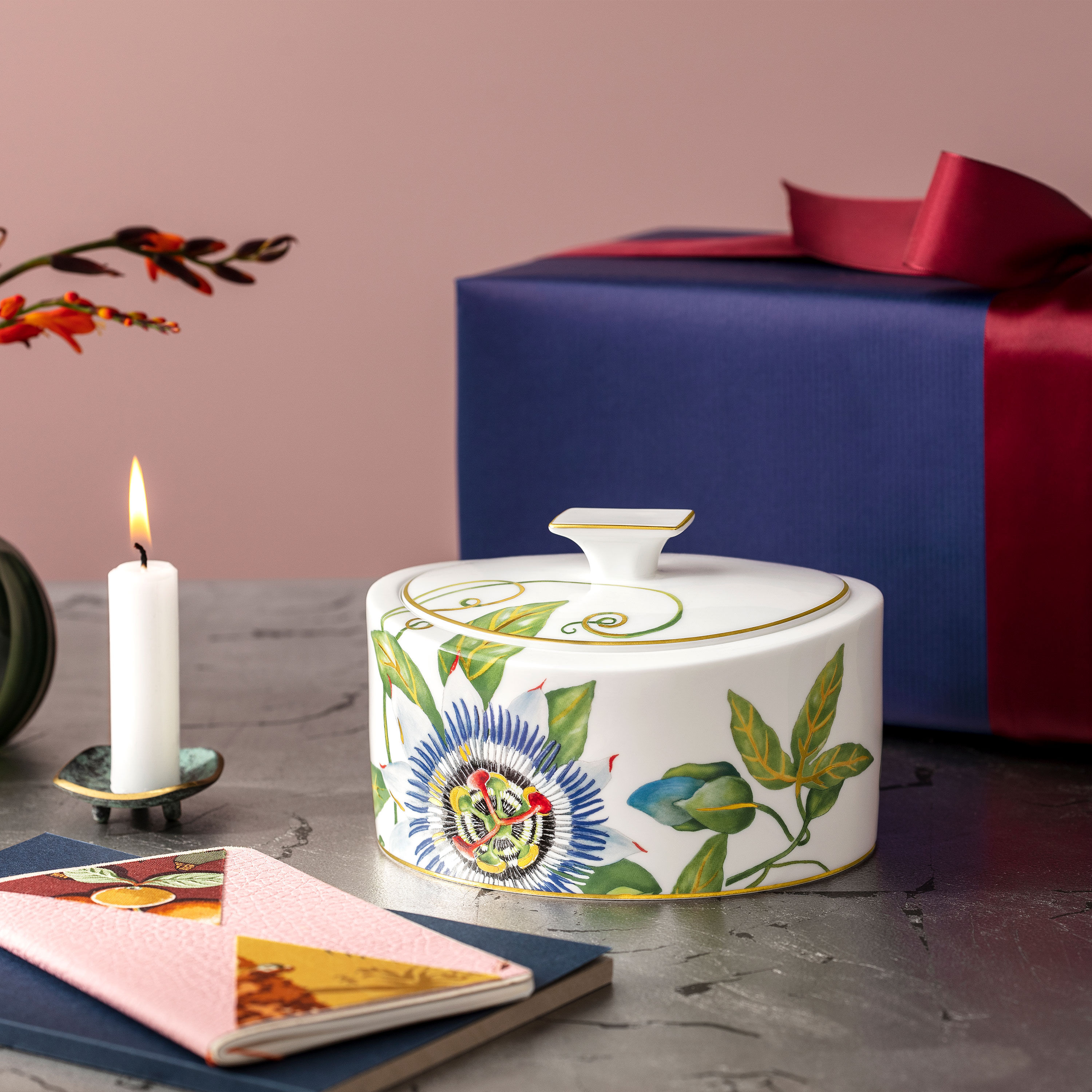 Amazonia Sugar bowl Multi-colored, 9.9 oz, Premium Bone Porcelain