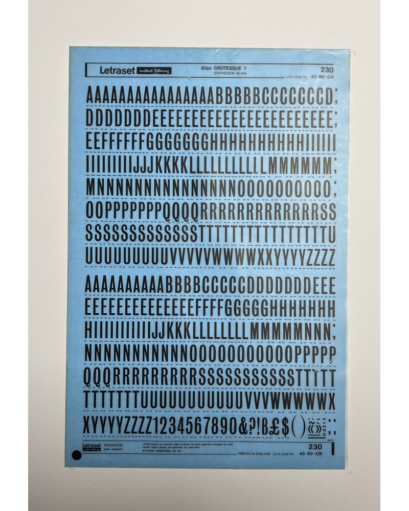 Letraset 230 - Grotesque 7 60pt