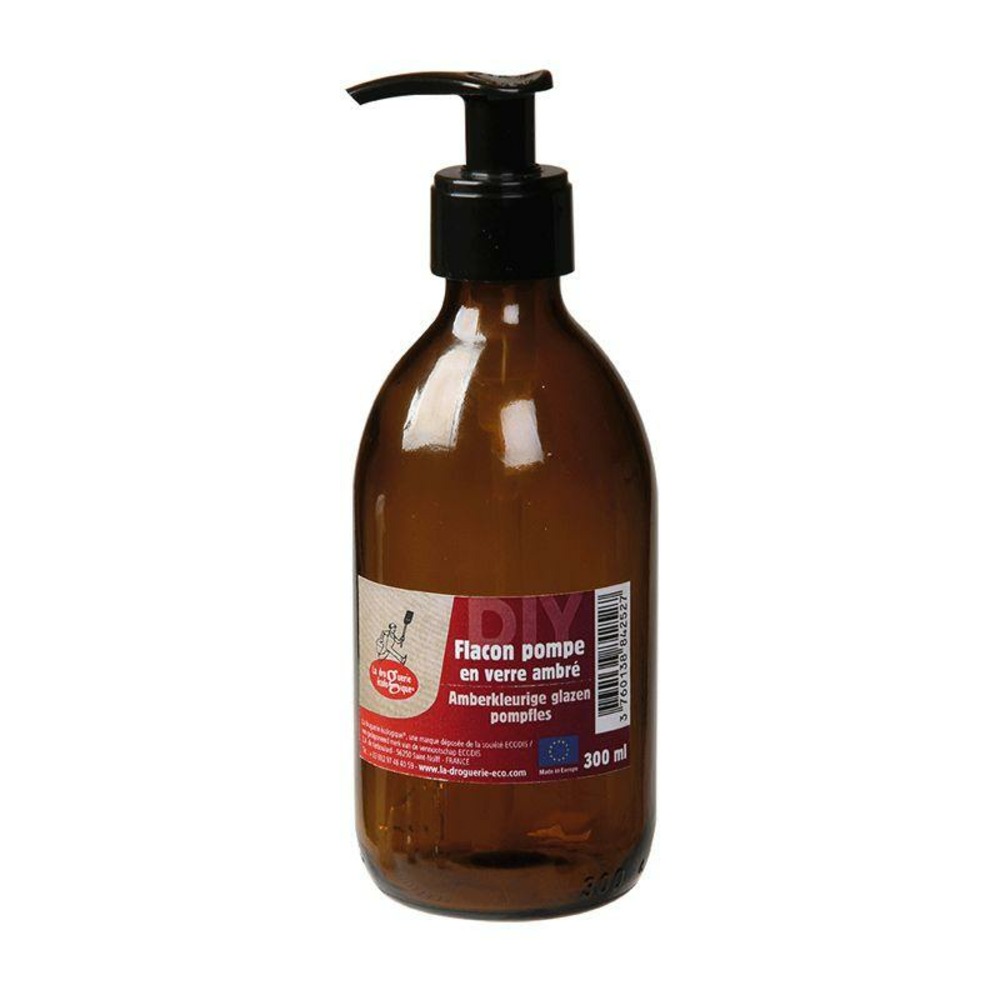 Flacon pompe - verre ambré - 300 ml