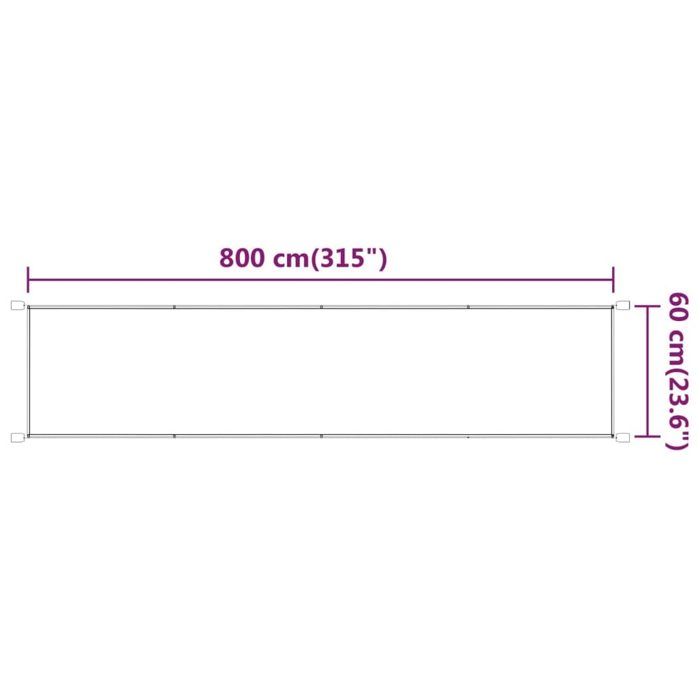 Auvent vertical 60 x 800 cm tissu oxford anthracite