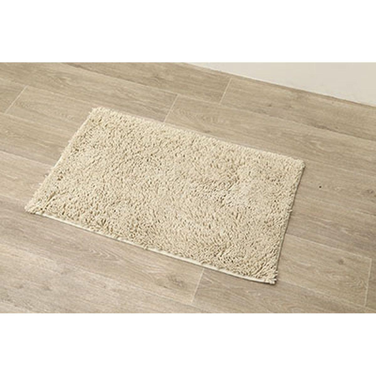 TAPIS MICROFIBRE PETITE CHENILLE 50X80CM BEIGE