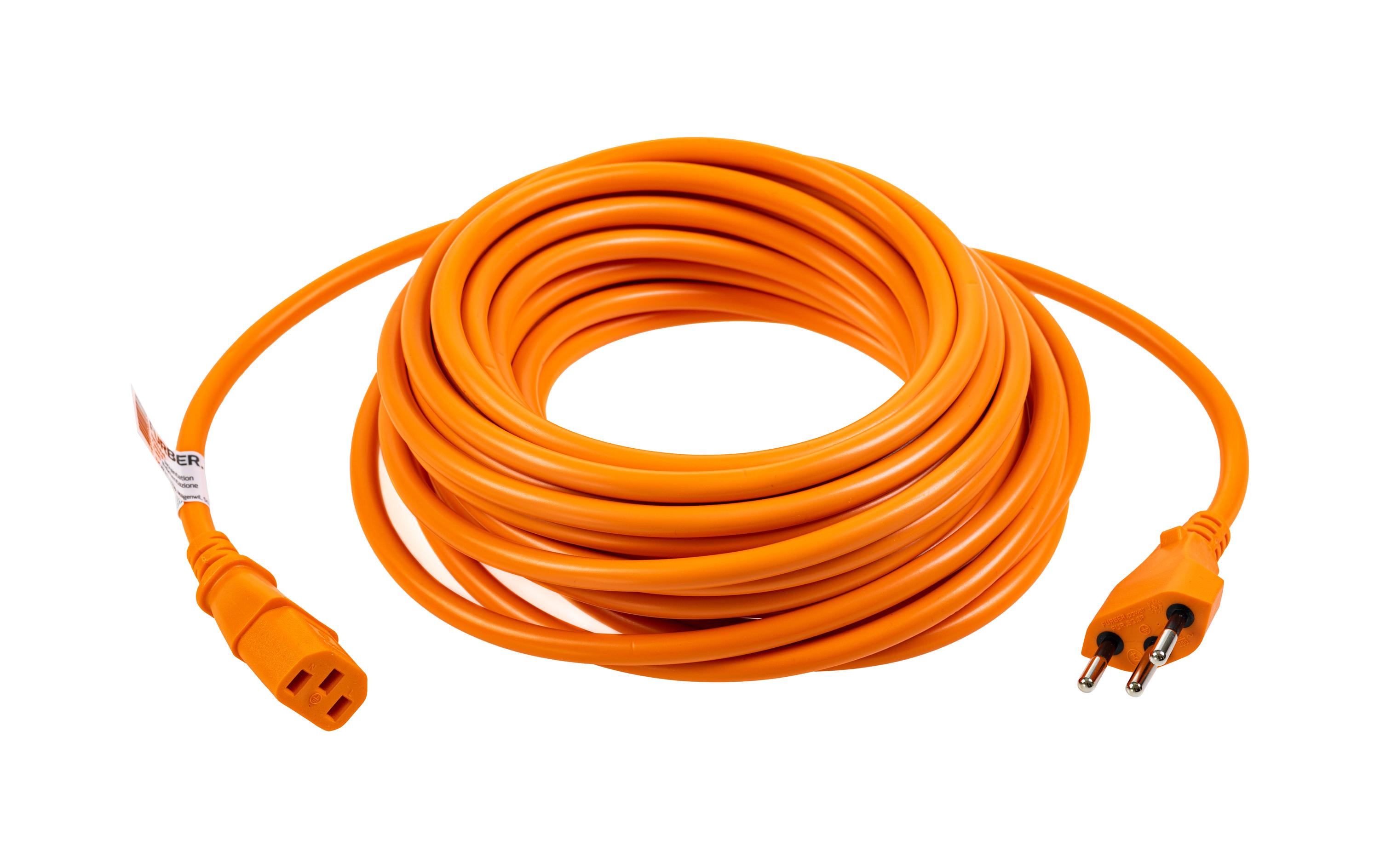 Netzkabel C13-T12 5.0 m OrangeKaltgerätekabel H05 VV-F 3G1.00