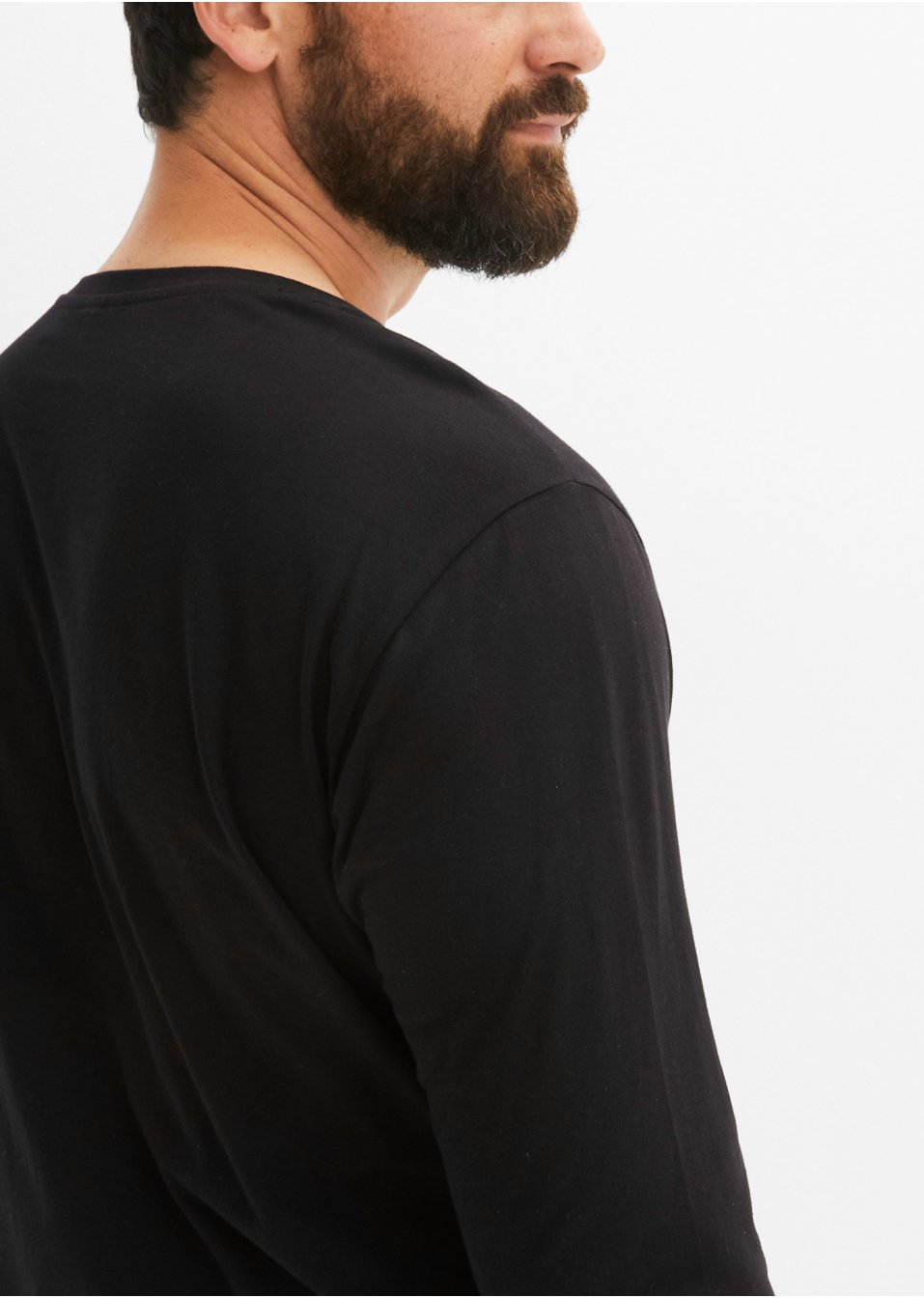 Lot de 2 T-shirts col Henley manches longues