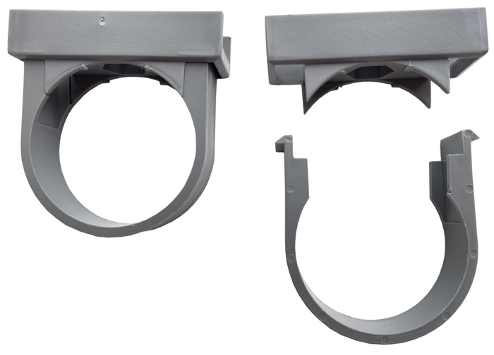 PP rørholder grå 50 mm 2-pk.