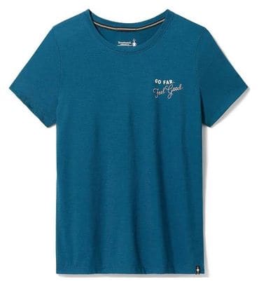 Maillot Manches Courtes Femme Smartwool DenSkylGrapic Bleu