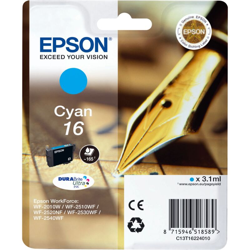Cartouche Epson16 couleurs séparées pour imprimante jet d'encre