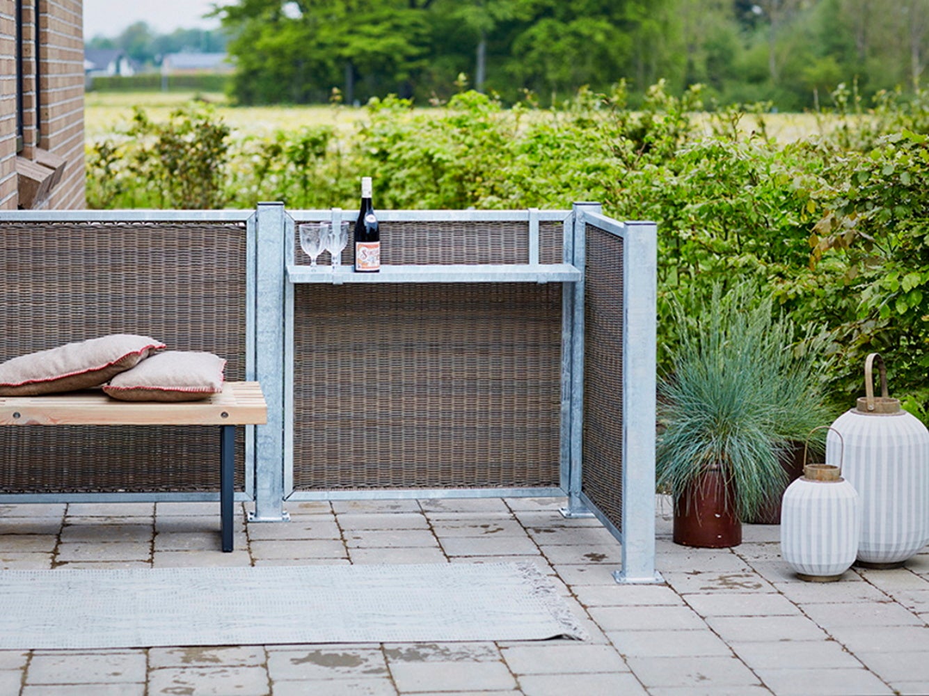 Thermisch verzinkte stalen paal 45x45mmx132cm - paalvoet 10x10cm
