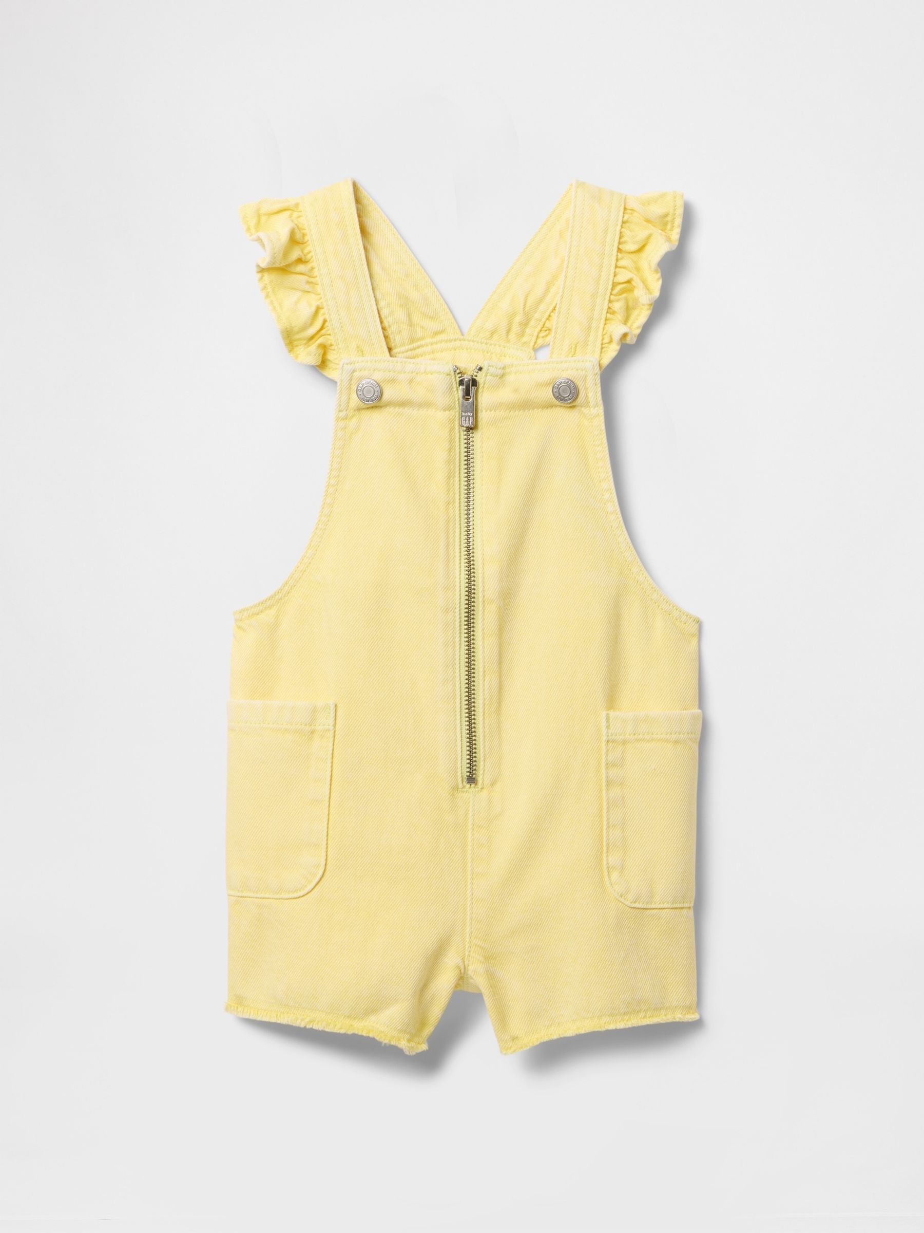 Gap ultrazachte denim bretelbroek met ruches (6 mnd - 5 jr)