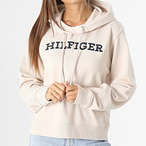 Sweat Capuche Femme Regular Monotype Embroidery 0296 Beige