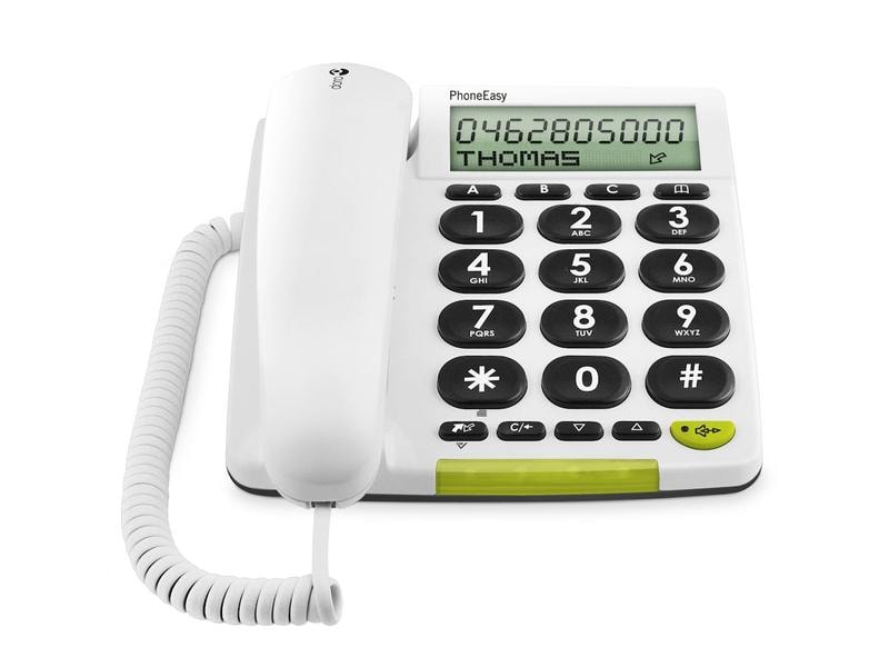 Doro Tischtelefon PhoneEasy 312cs Weiss Bedienungsfreundliches Telefon mit grossem Display