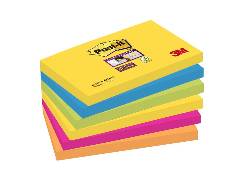 Post-it Notizzettel Post-it Super Sticky 7.6 cm x 12.7 cm, Post-it Haftnotizen Super Sticky Grossformat