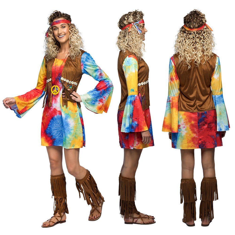 Hippie 60S Jurk Dames Peace