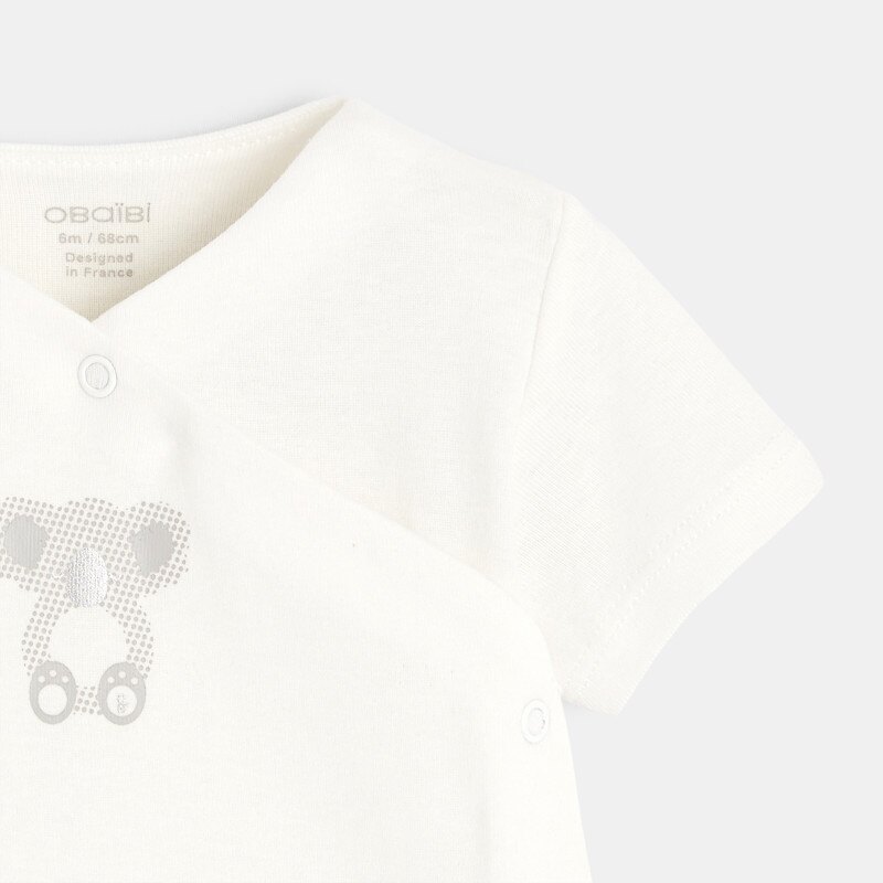Body croisé manches courtes (lot de 3) blanc naissance Blanc