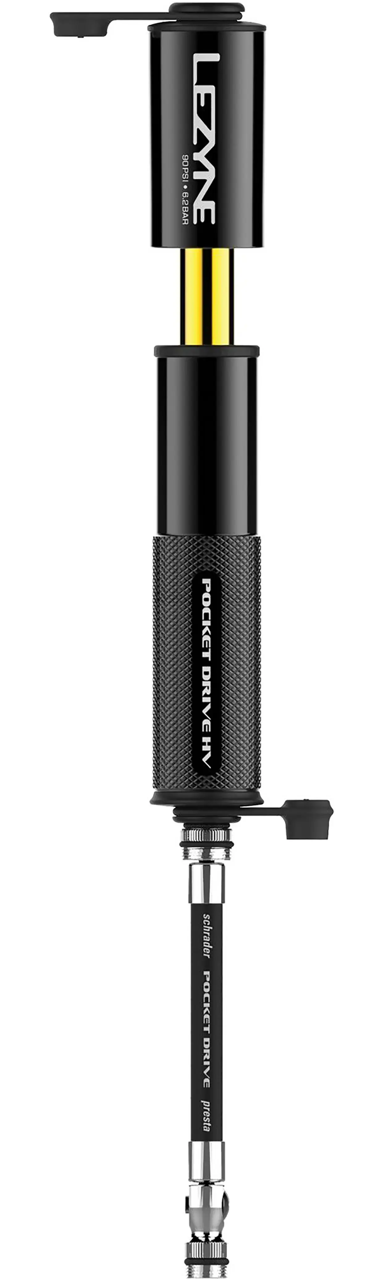 Lezyne Pocket Drive HV Loaded Minipomp Zwart/Hi-Gloss