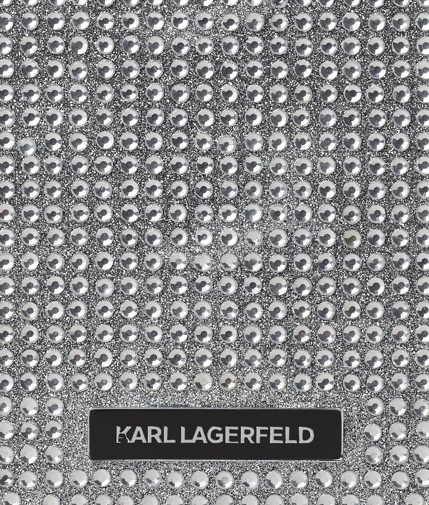 COQUE LOGO KARL AVEC STRASS POUR IPHONE 16 PRO - Argent