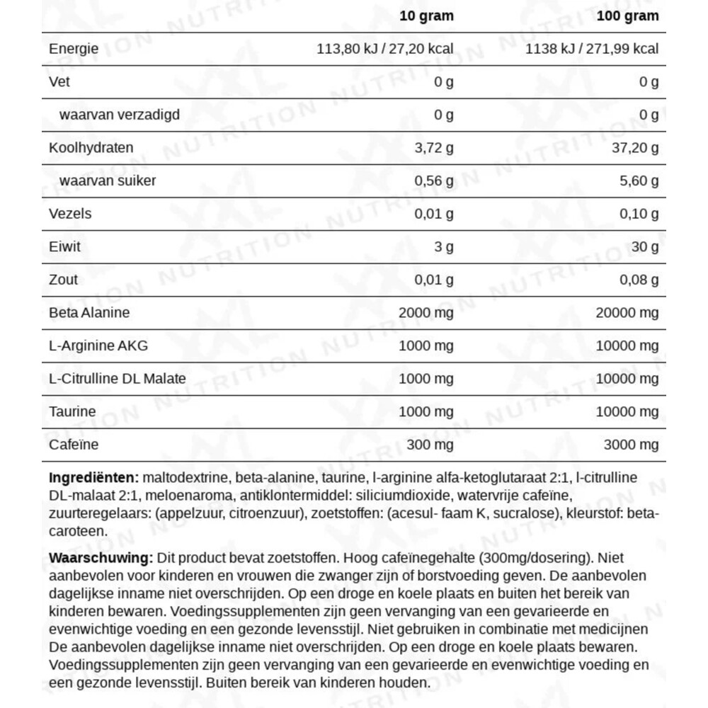 XXL Nutrition Blast Pre Workout Meloen300 gr