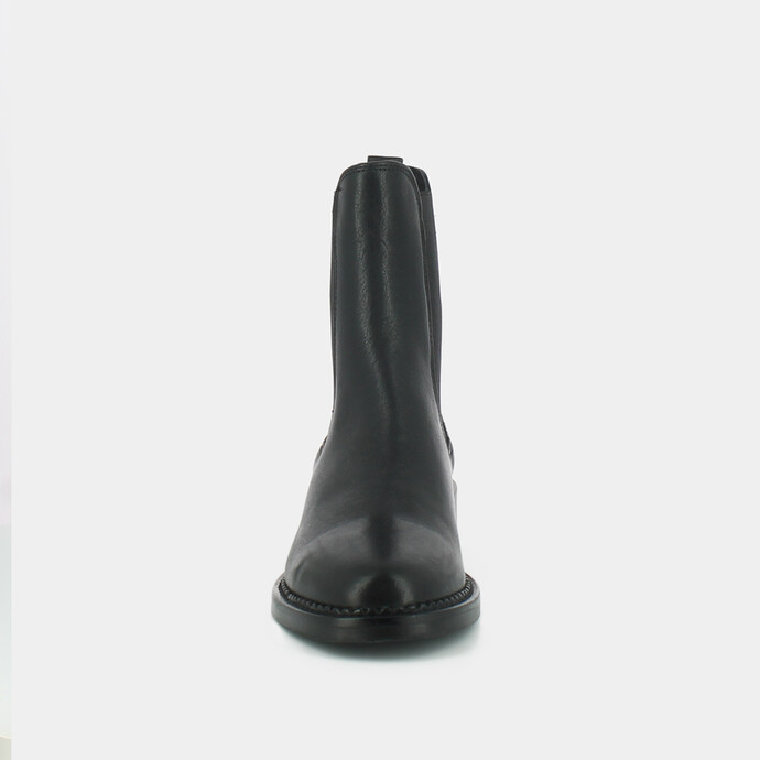 Bottines à lacets et boucles latérales  en cuir noir