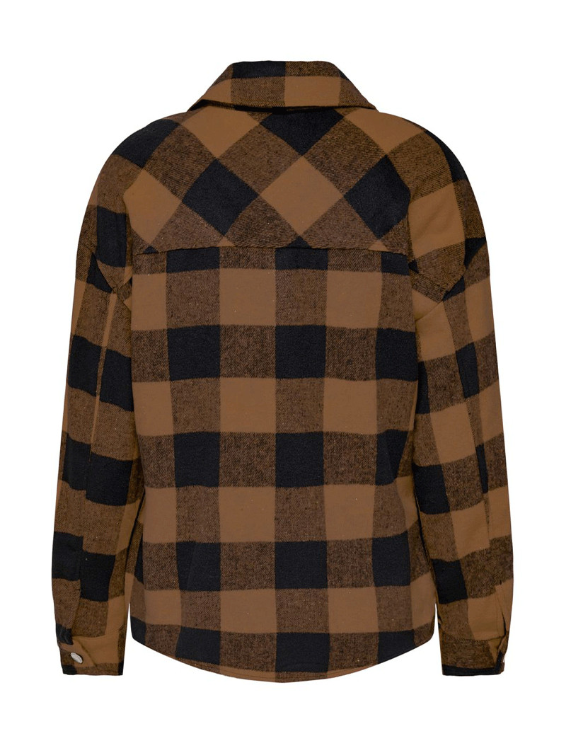 ONLY VESTE CHEMISE CARREAUX MARSALA MARRON