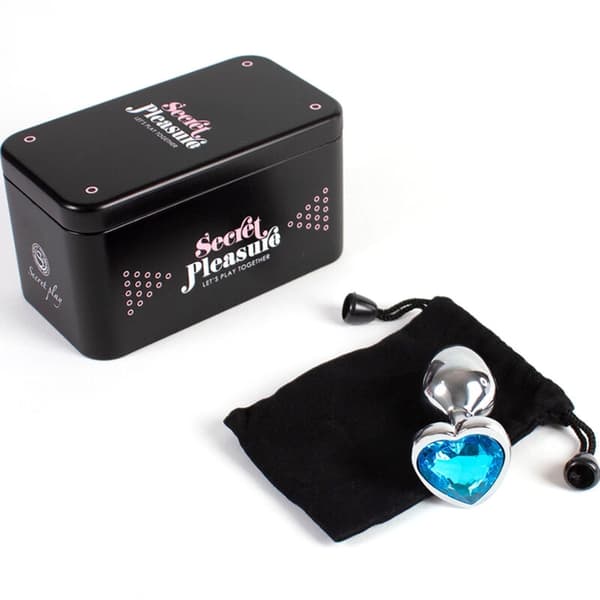 Secretplay - Metall Butt Plug Blue Heart Small Størrelse 7 Cm