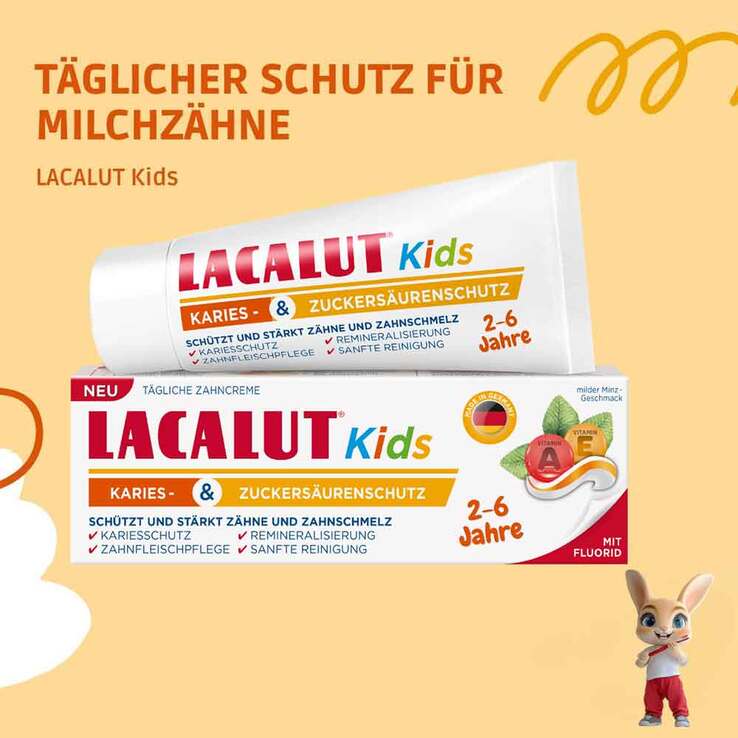 Lacalut Kids Karies & Zuckersäurenschutz 2 - 6 Jahre, 55 ml