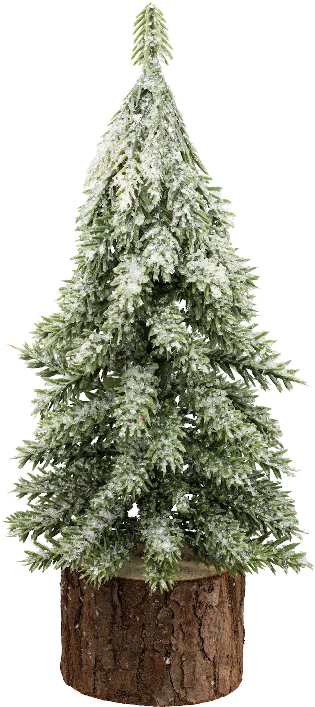 Creativ green Winterliche Kunstpflanze »Tannenbäumchen« auf Holzfuss