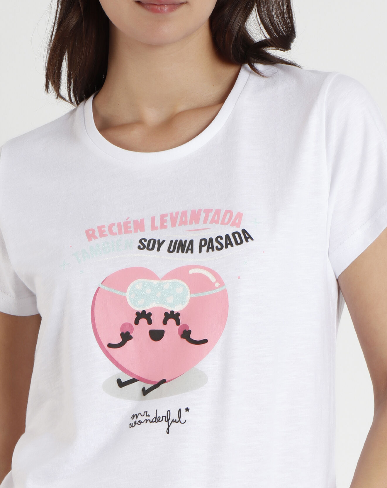 Mr Wonderful Pyjama T-Shirt & Short Isabeau blanc