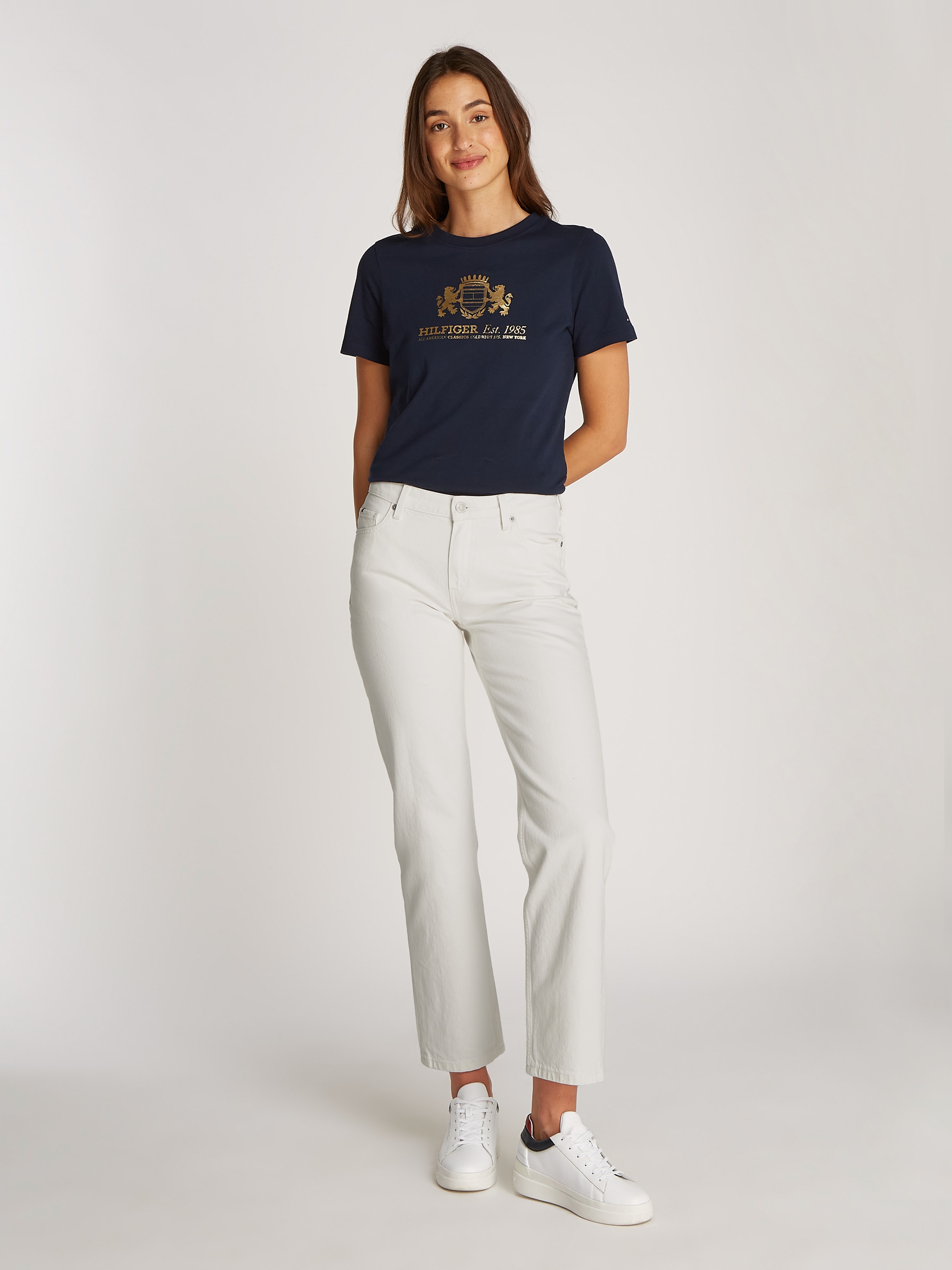 Tommy Hilfiger Straight-Jeans »CLASSIC STRAIGHT RW«, mit Logo-Badge, in Knöchellänge