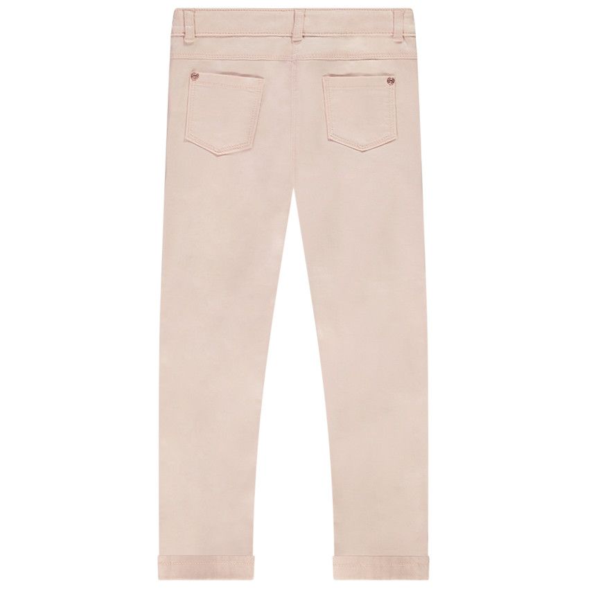 Jean slim uni avec broderies fantaisie pour fille - Multicolore