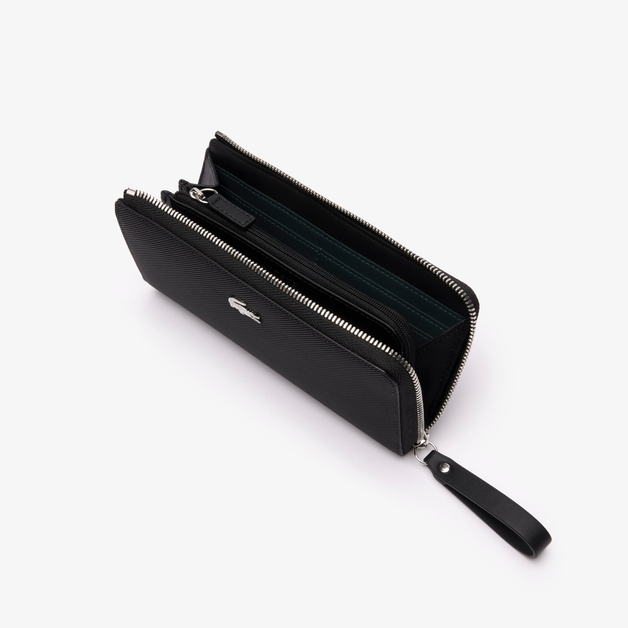 Portefeuille zip Daily Lifestyle en toile enduite Portefeuilles & Petite Maroquinerie - Noir - Lacoste - Femme