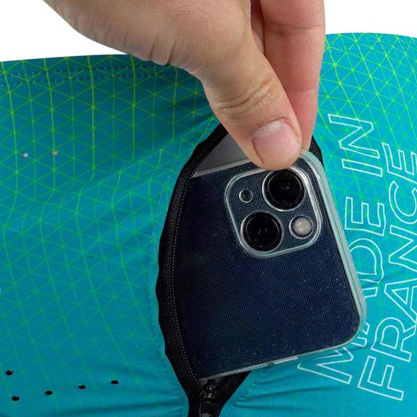 Ceinture porte gourde RAIDLIGHT STRETCH 4 POCKETS BELT BLUE LIME GREEN