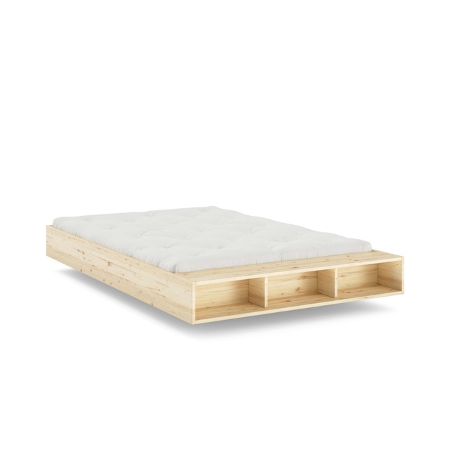 Karup Design Stauraumbett »Merge Bed Bettgestell m. integrierter Bank m. Stauraum, mehrere Grössen« inkl. Lattenrost, excl. Matratze, FSC®-zertifiziertes Massivholz