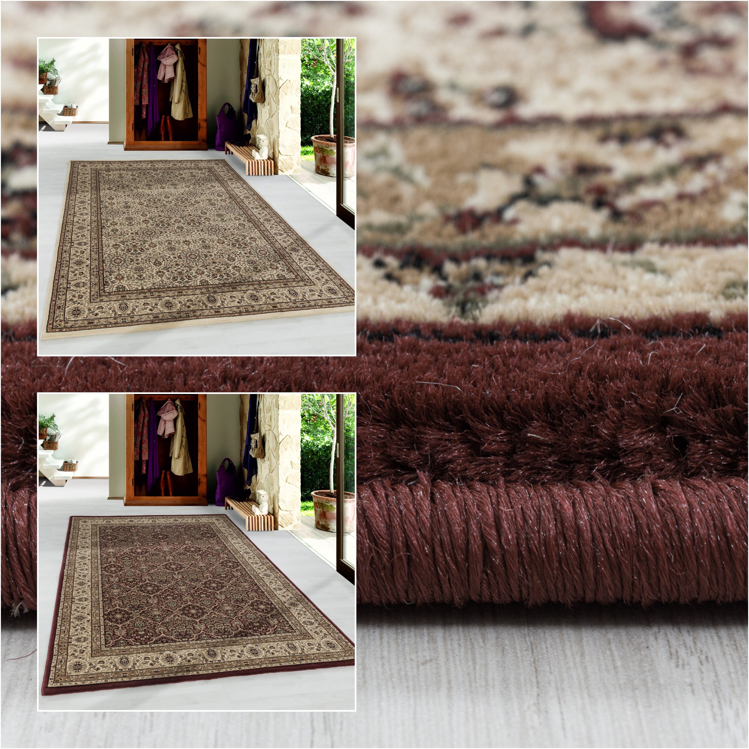 Wunderschöne Orient-Dekor Orientteppich Traditional rechteckig Kurzflor 9mm