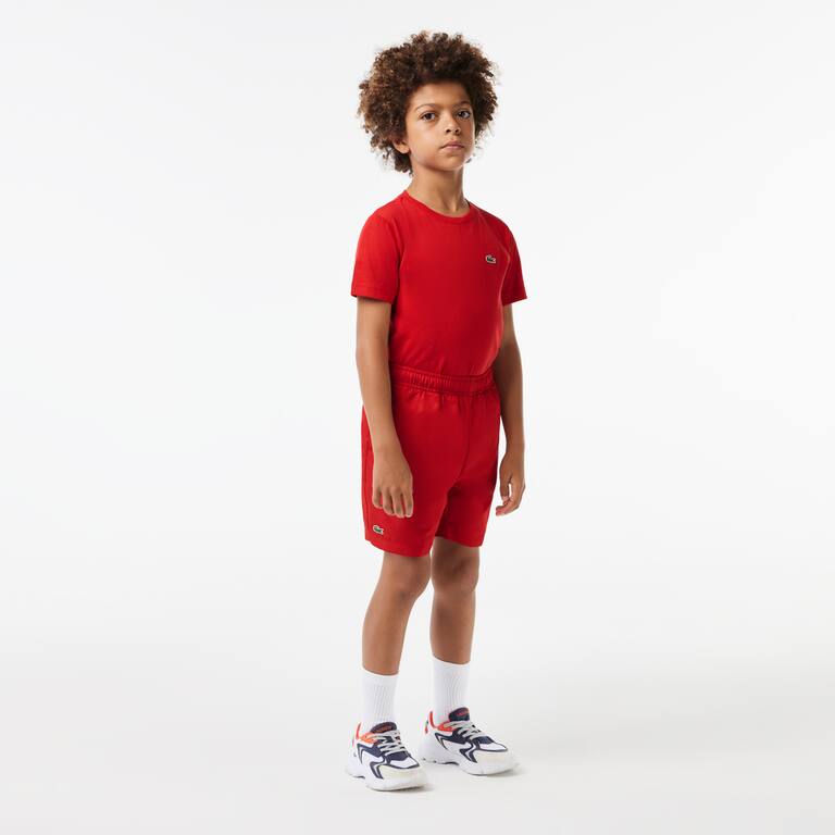 Short garçon Lacoste SPORT en taffetas diamanté Pantalons & Shorts - Rouge - Lacoste - Garçon