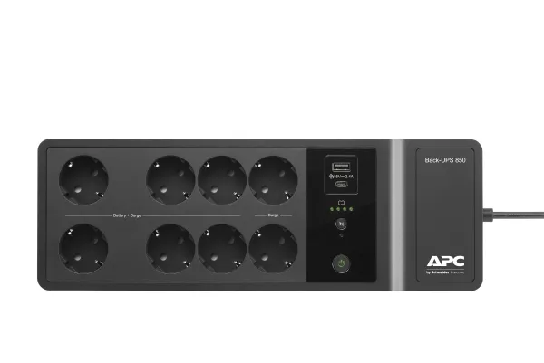 APC Back-UPS BE850G2-GR - UPS - AC 230 V - 520 Watt - 850 VA - output-stikforbindelser: 8 - sort