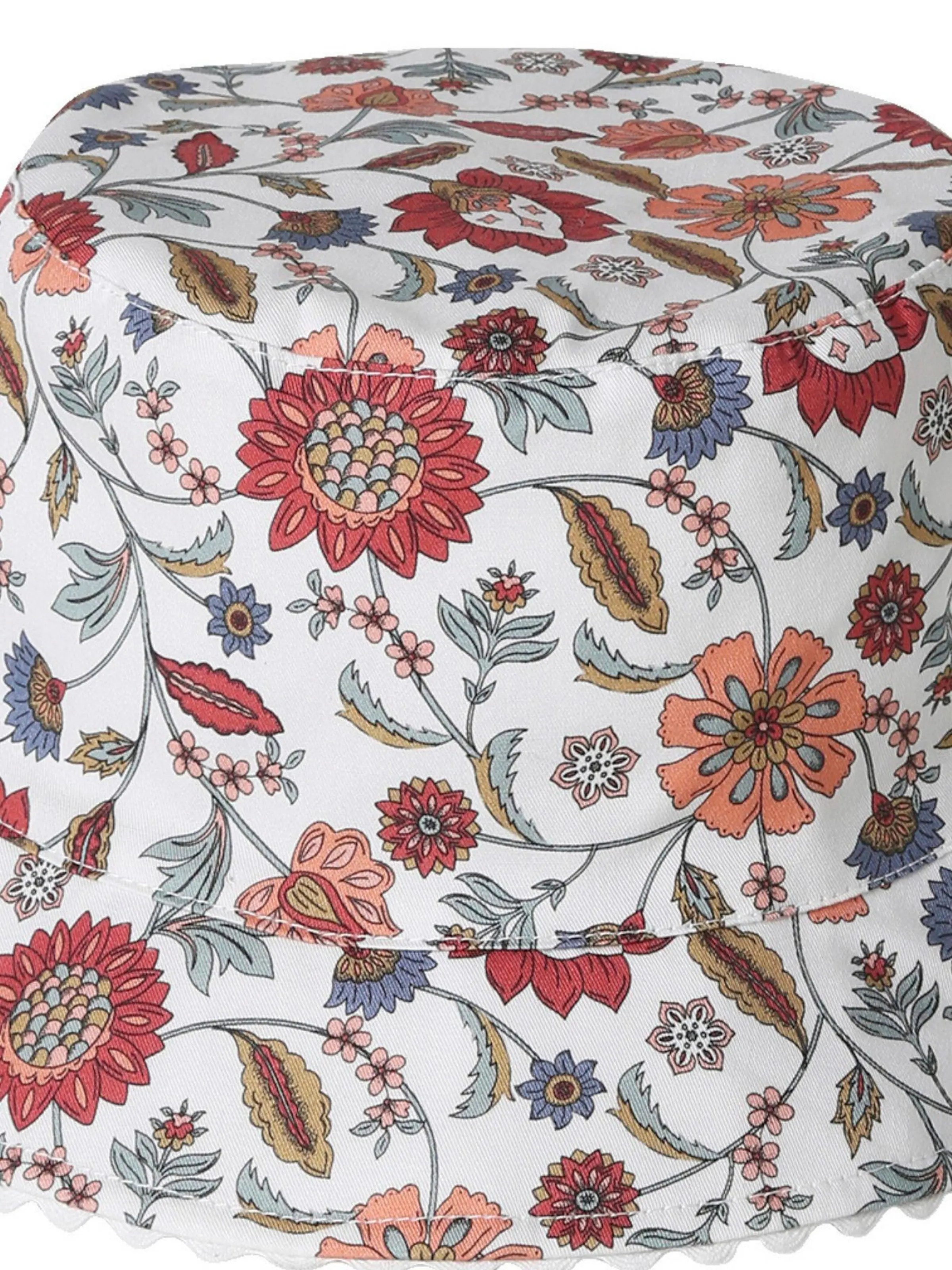 Vertbaudet Mädchen Sonnenhut mit Blumenprints wollweiß