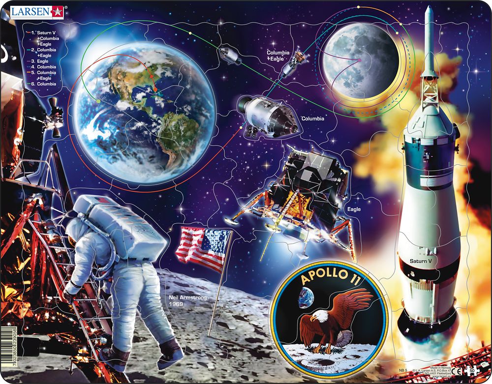 Larsen Puzzle Puzzle - Raumfahrt Apollo 11 (neutral)