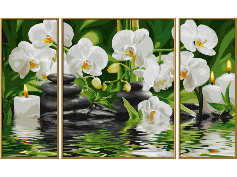 Schipper Malen nach Zahlen Wellness-Oase Triptychon, Bilder malen für Erwachsene, inklusive Pinsel und Acrylfarben