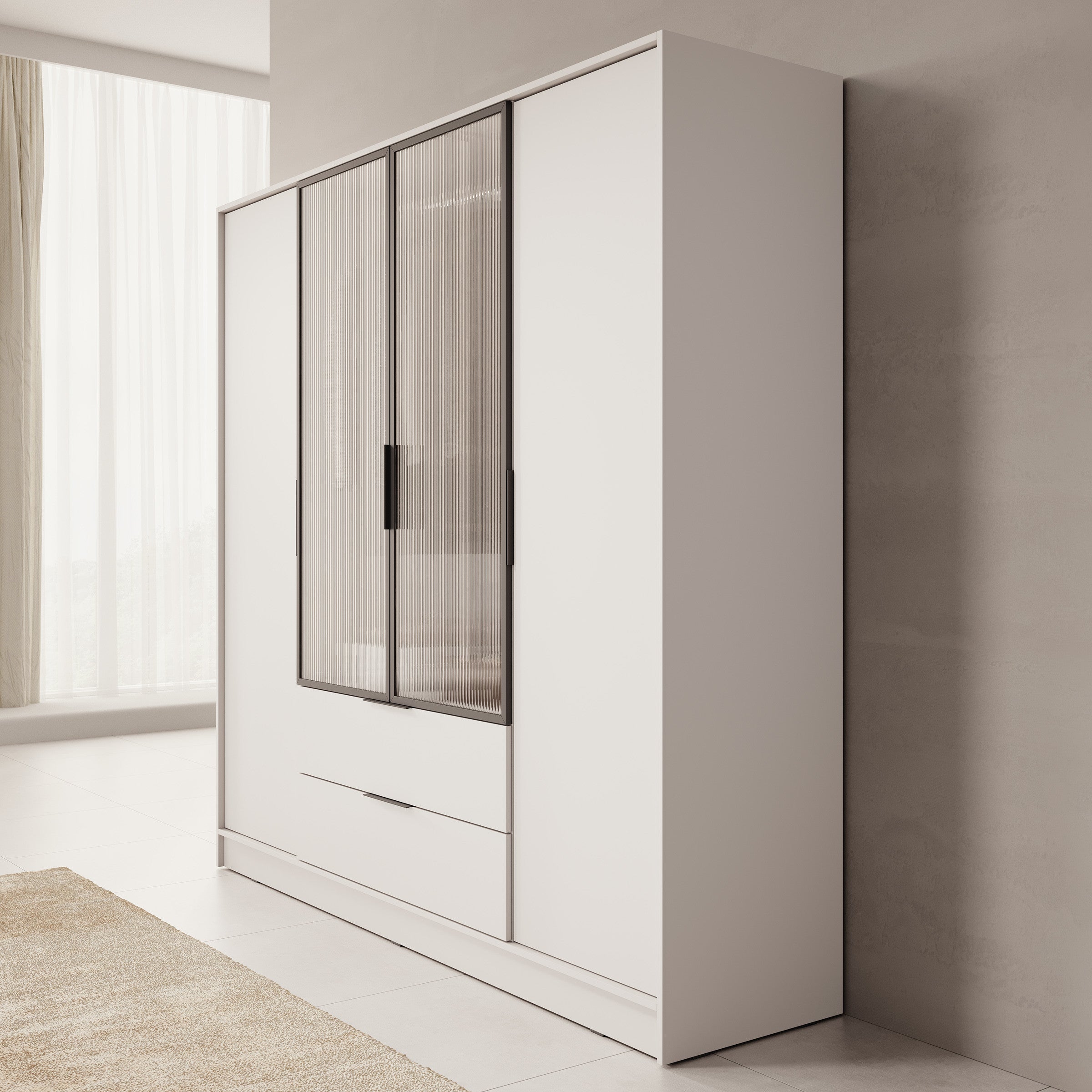 Meubella - Kledingkast Knox - Beige - 206 cm