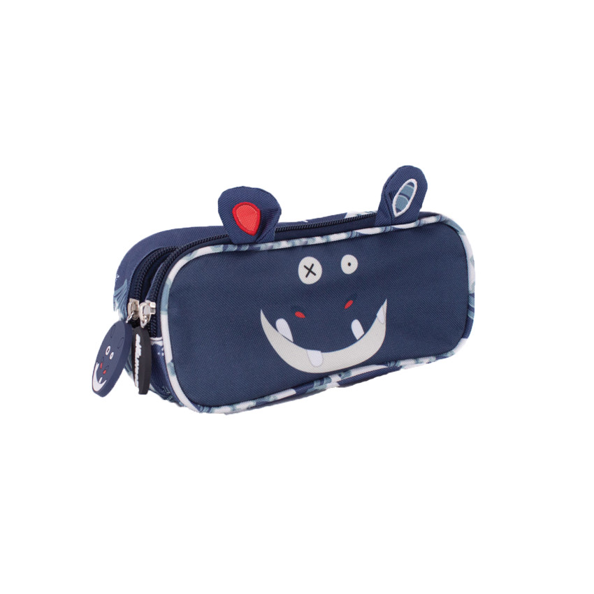 Trousse scolaire 2 compartiments - Hippipos l'hippopotame