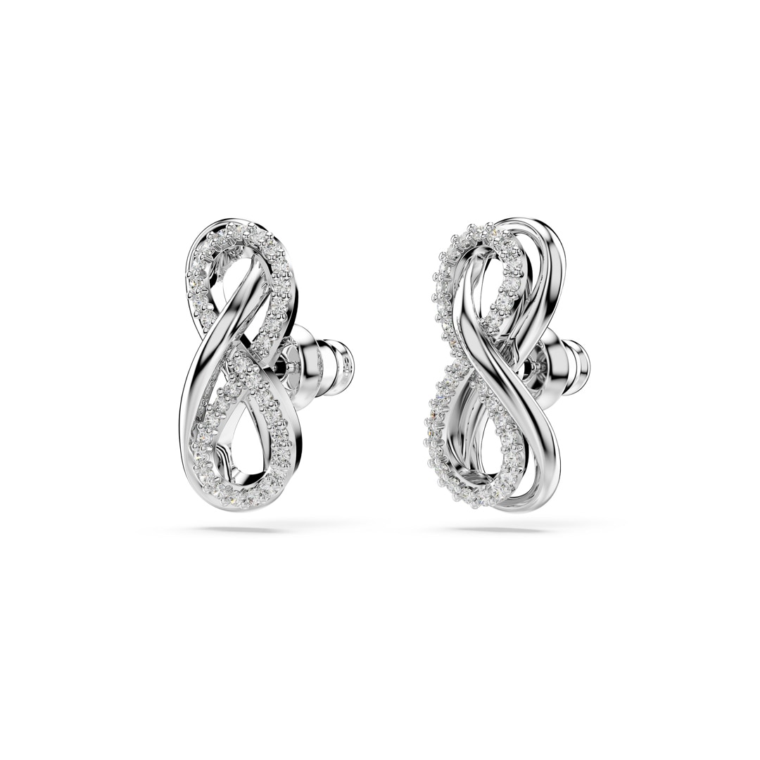 Swarovski Hyperbola Ohrstecker Unendlichkeit, Weiss, Rhodiniert