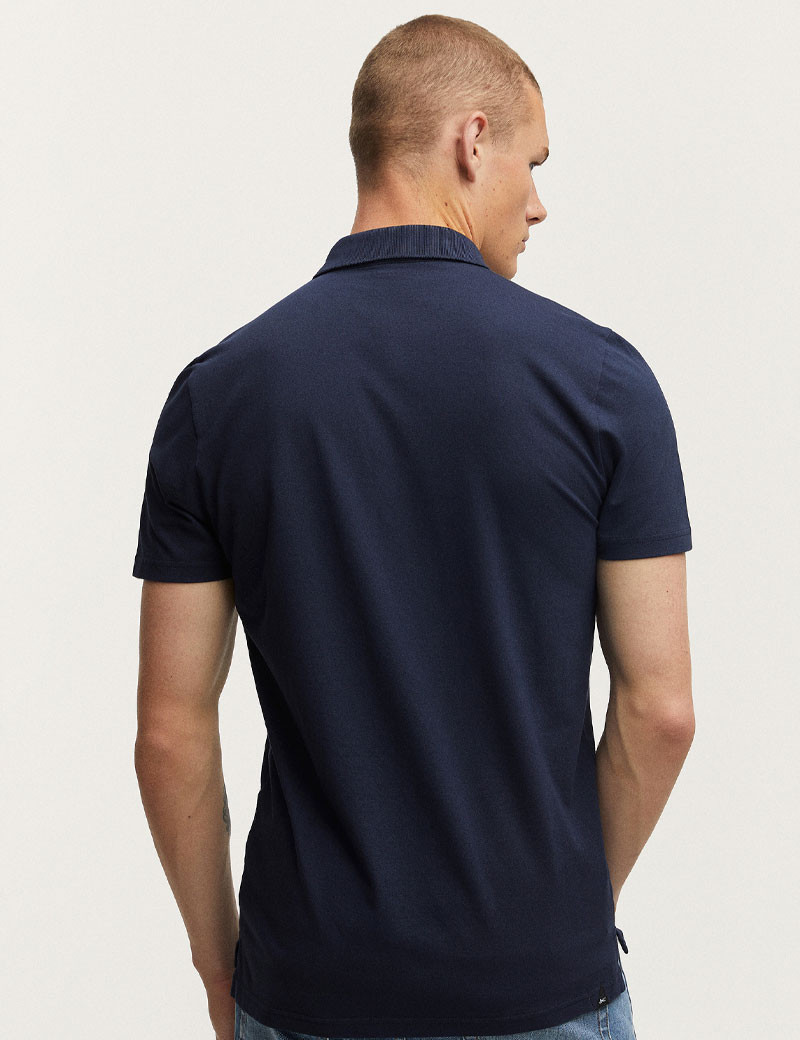 DENHAM POLO COTON LUPO MARINE HOMME