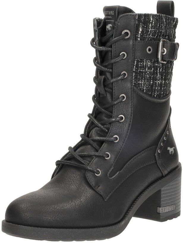 Mustang Veterschoenen Hak zwart