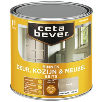 CetaBever Deur, Kozijn & Meubelbeits zijdeglans transparant grijs 250 ml