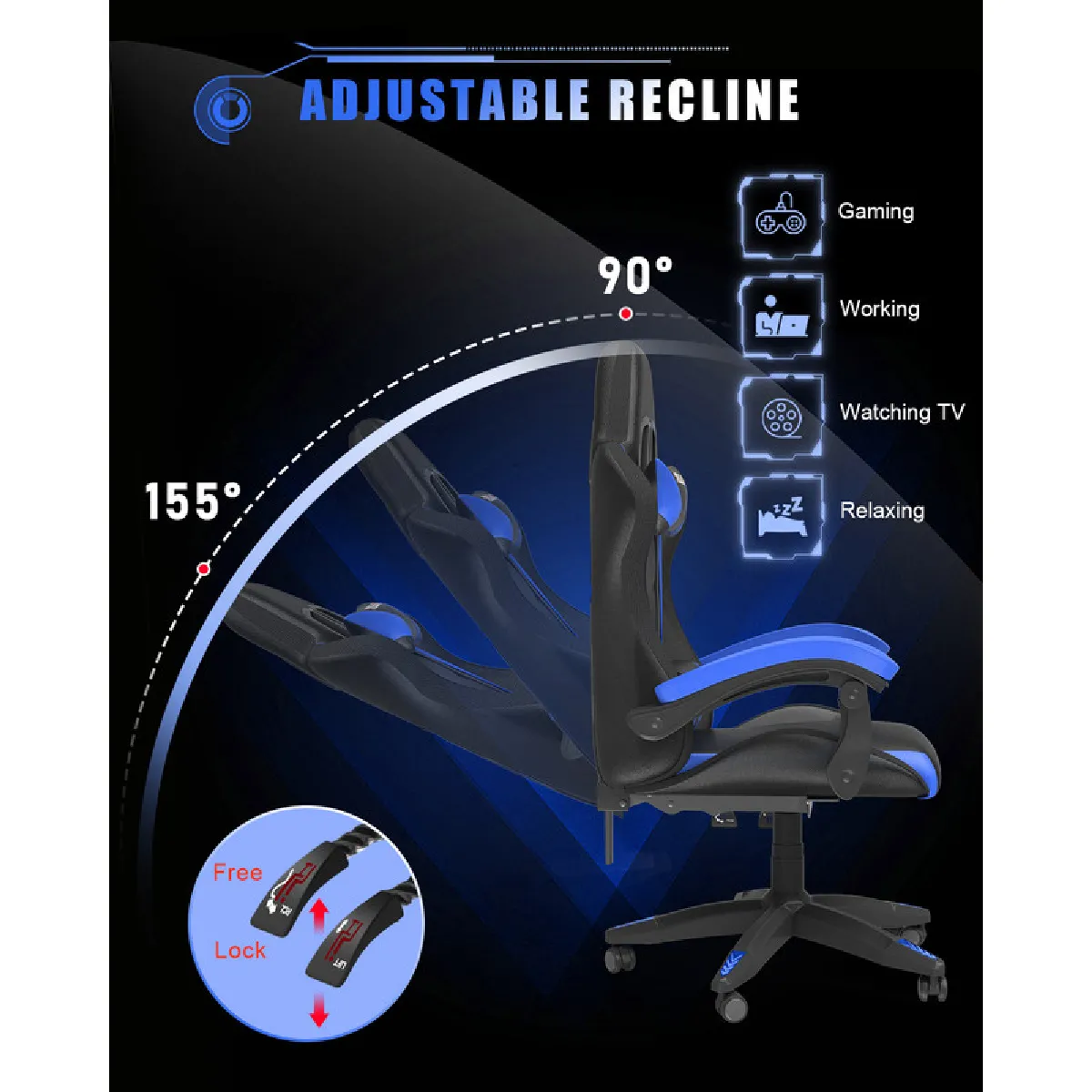 RattanTree Chaise Gaming LED