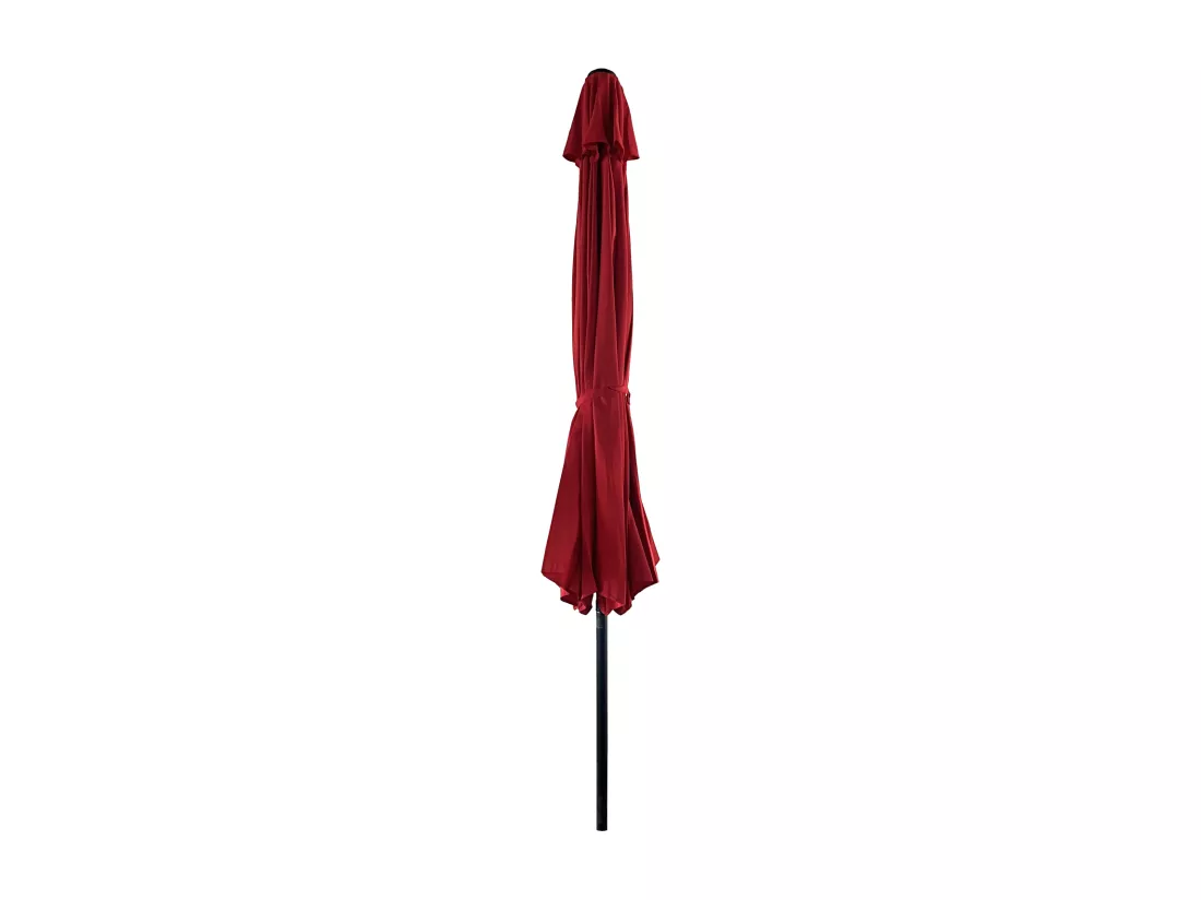 Parasol droit HAPUNA rond 3,30m de diamètre rouge - HAPPY GARDEN