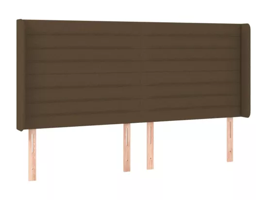 Sommier tapissier matelas et LED Marron foncé 200x200 cm Tissu