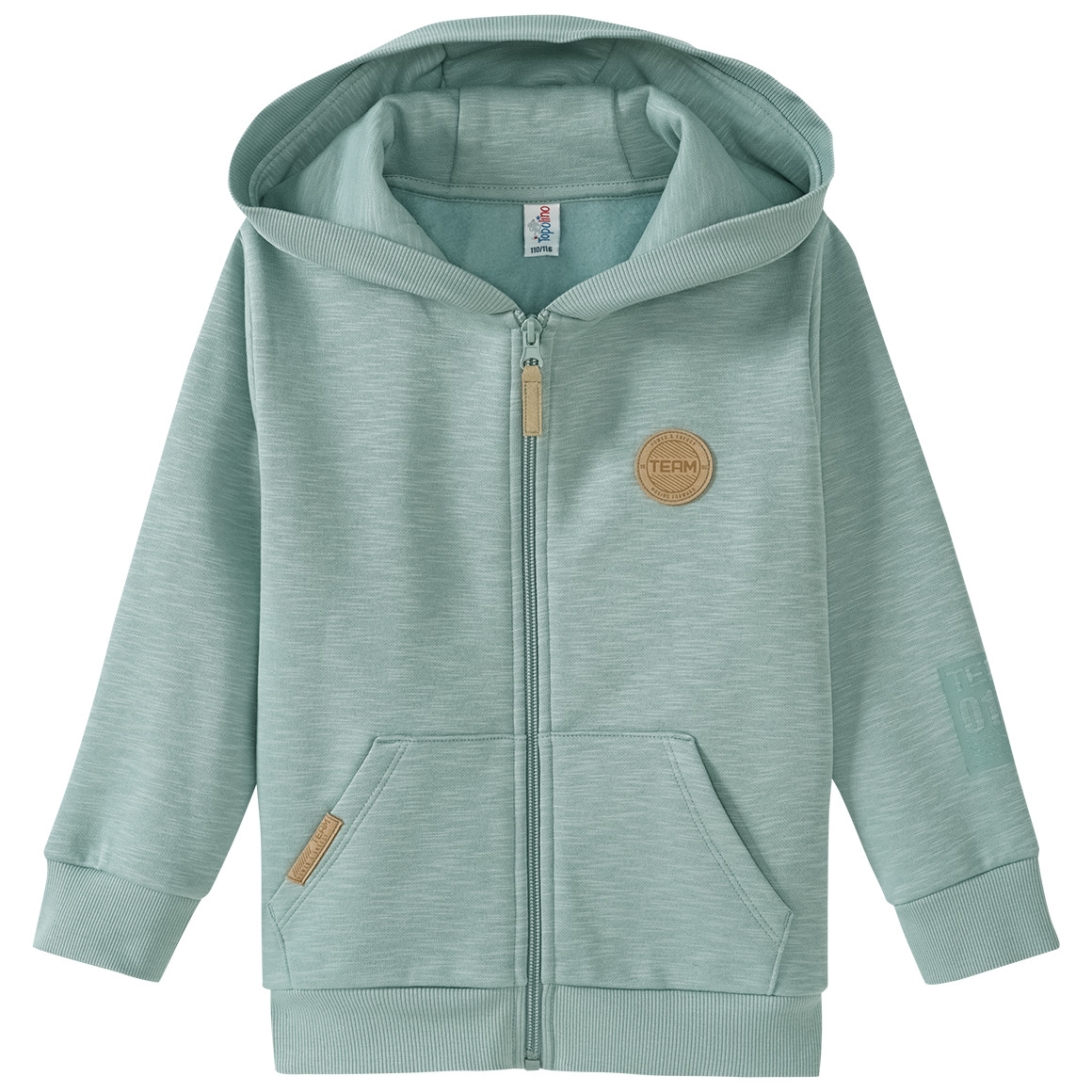 Topolino Jungen Sweatjacke mit Flammgarn schilfgrün